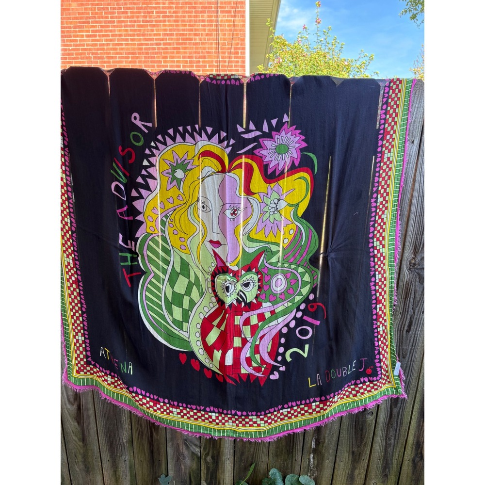La DoubleJ The Advisor Athena 2019 Scarf Modal Cashmere Blend Black Multi 50x50